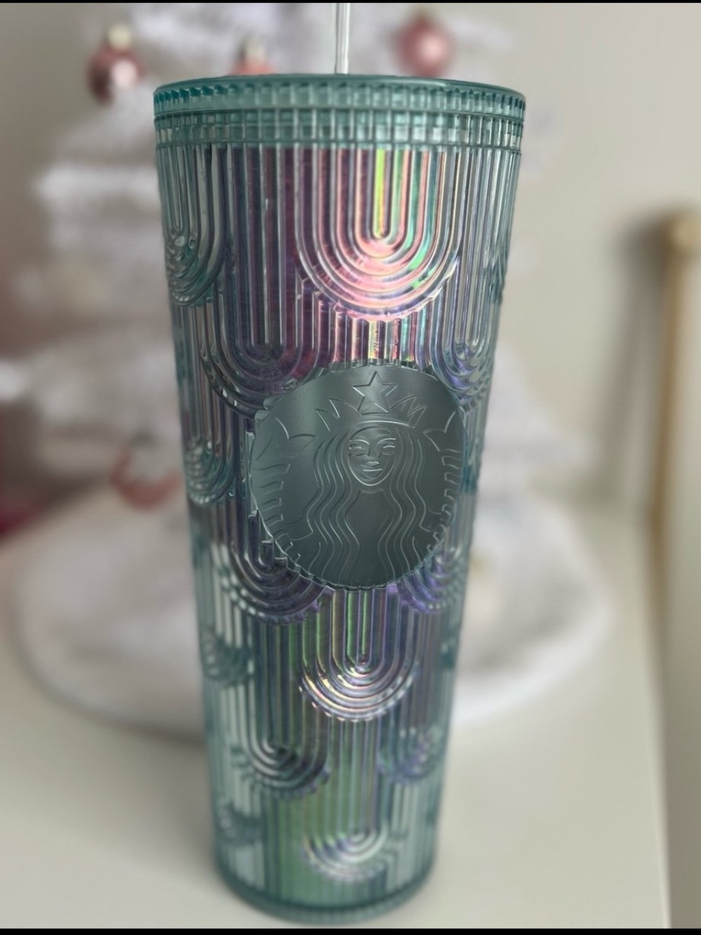 Starbucks Iridescent Teal and Pink Ombre Tumbler